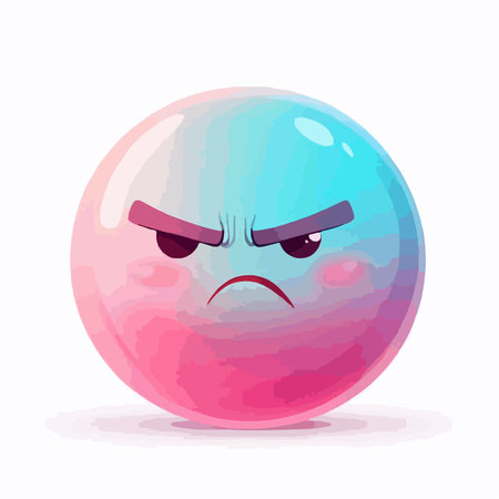 Colorful Slightly Frowning Face Emoji Icon with Vibrant Colorsのイラスト素材