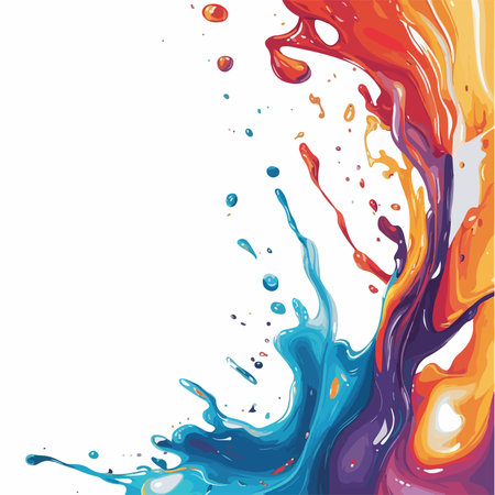 Vivid Color Explosion Splashes Vector Illustration for Abstract Backgroundsのイラスト素材