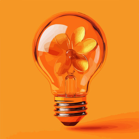 Stylized Light Bulb with Floral Design and Complex Background