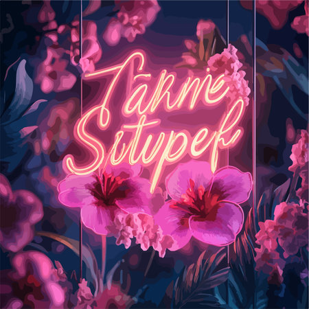 Captivating Neon Sign of 'Thank You for Your Support' in Radiant Pink Glowのイラスト素材