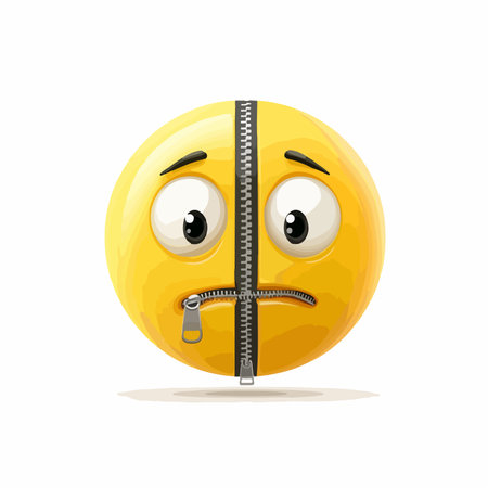 Zipped Mouth Emoji: Expressing Silence with a Symbolic Gestureのイラスト素材