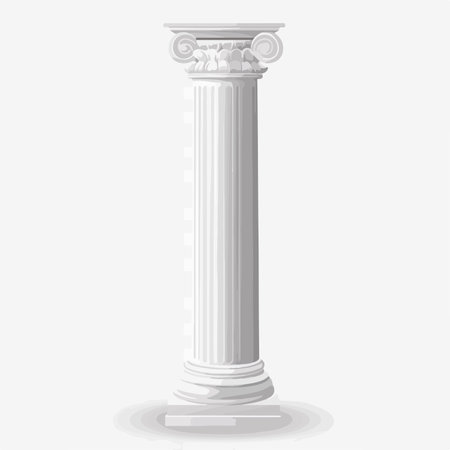 Isolated Single White Column Element with Transparent Backgroundのイラスト素材