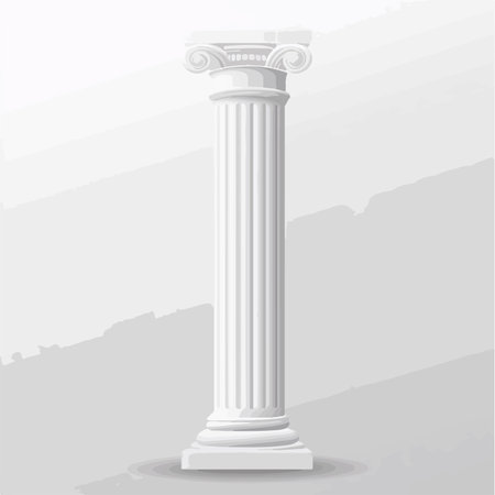 Isolated Single White Column Element with Transparent Backgroundのイラスト素材