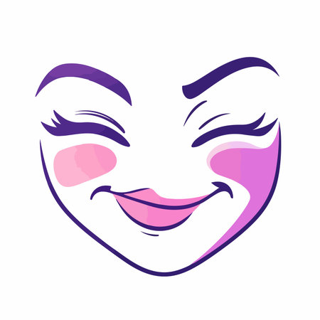 Winking Face Emoji Icon in Vibrant Trendy Colorsのイラスト素材