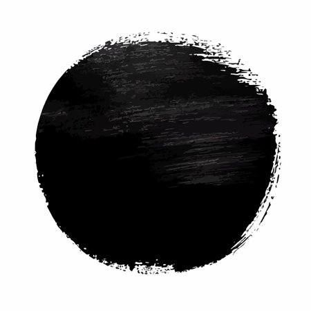 Bold Black Circle with Textured Brushstroke in High Resolutionのイラスト素材
