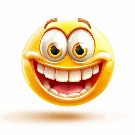 Grinning Emoji Face with Sparkling Heart-Shaped Eyesのイラスト素材