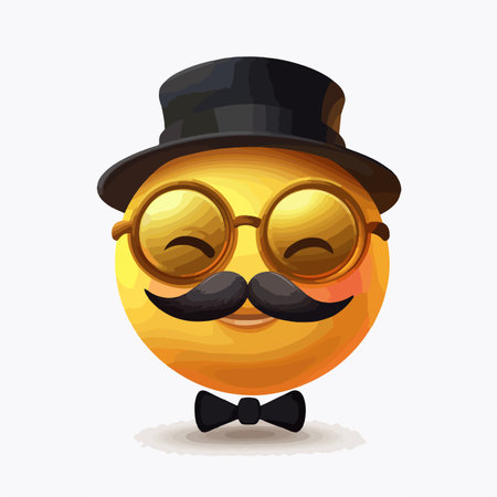 Monocled Emoji Conveying Discernment and Refinementのイラスト素材