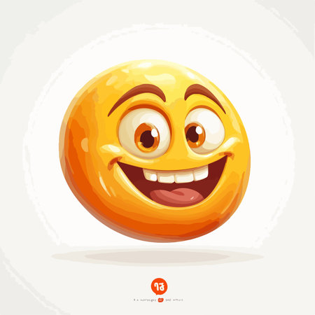 Playfully Grinning Emoji with a Blueish Face and Squinted Eyesのイラスト素材