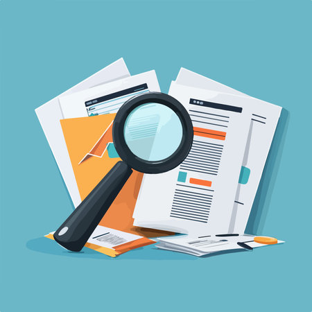 Analytical Audit Document with Security Icon for Data Protectionのイラスト素材