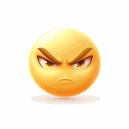 Determined Emoji Face with Resolute Gaze and Unique Identifierのイラスト素材