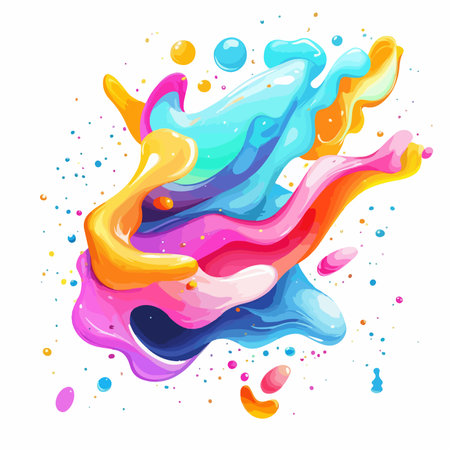 Mesmerizing Abstract Liquid Flow Mixing in Vibrant Huesのイラスト素材