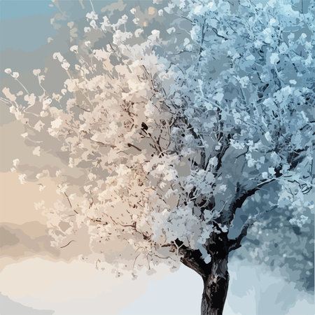 Frosted Tree in Transition from Landscape to Abstract Art (ID: 0c26d992 82ad 42e8 a961 4dc60e9199e6 0)のイラスト素材
