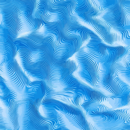 Abstract Seamless Blue Ripples with Wavy Effect and Textured Surfaceのイラスト素材