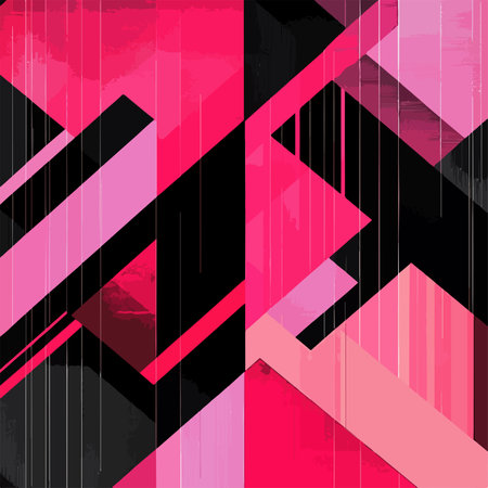 Abstract Geometric Pink and Black Pattern for Modern Interiorsのイラスト素材
