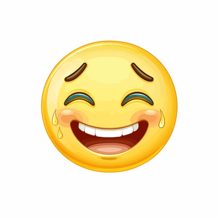 Hilarious Emoji Face Weeping with Delight: A Collection of Tears of Joyのイラスト素材