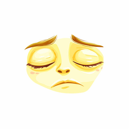 Sleepy Emoji Face Expressing Weariness and Fatigueのイラスト素材