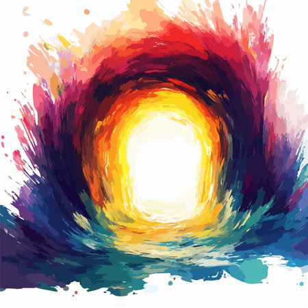 Abstract Art: Vivid Colors Dance on Empty Canvasのイラスト素材