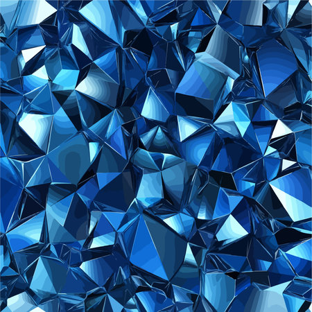 Intricate Blue Geometric Facet Design with Seamless Pattern