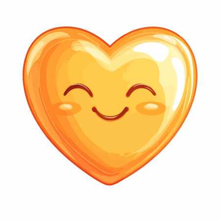 Warm and Welcoming Emoji Heart Represents Love and Affectionのイラスト素材