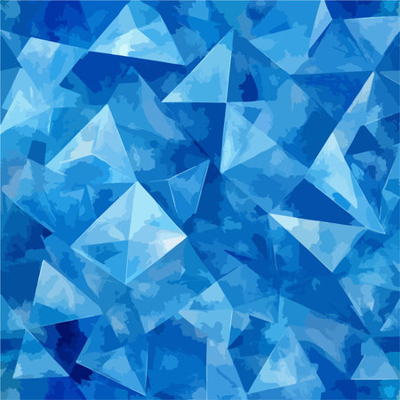 Seamless Blue Geometric Crystal Pattern Design with Intricate Detailsのイラスト素材