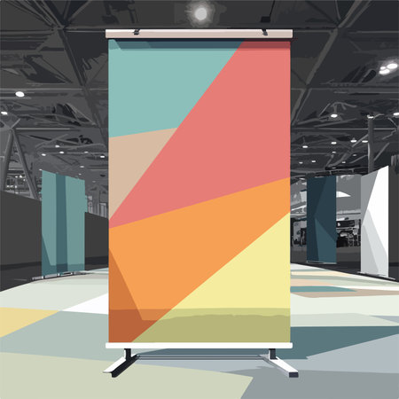 Vibrant and Colorful Trade Show Banner with Abstract Design