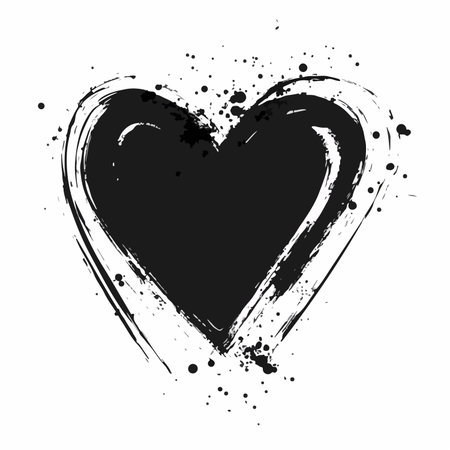 Vector grunge heart. Grunge black heart on white background.のイラスト素材