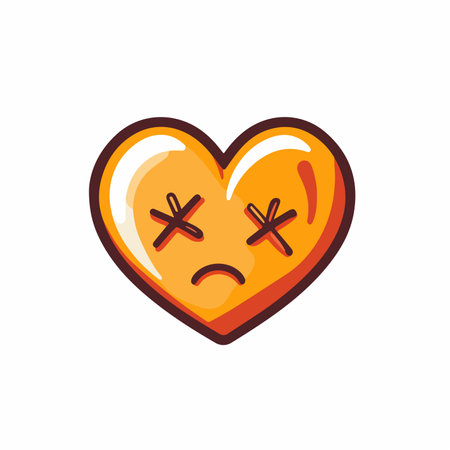 Vector Icon of a Broken Heart with Flat Vector Designのイラスト素材