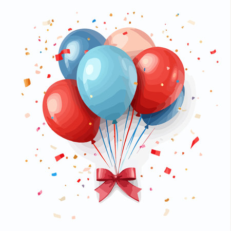 Celebrate the National Day with Festive Balloons Poster Designのイラスト素材