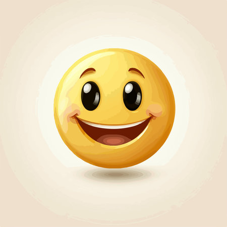 Joyous Emoji with Effusive Grin and Ecstatic Eyes: 79F0E0C6のイラスト素材