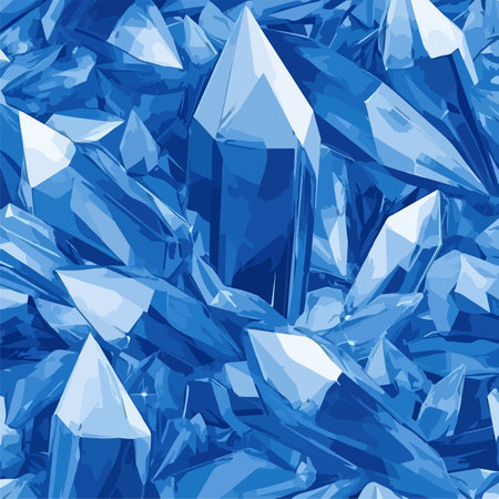Blue Crystal-Inspired Seamless Pattern for Design Enhancementsのイラスト素材