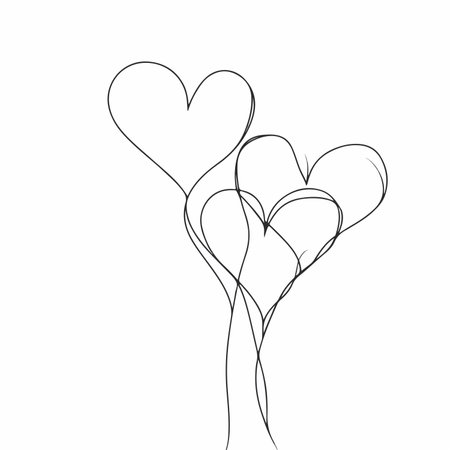 Bouquet of hearts on a white background. Vector illustration.のイラスト素材