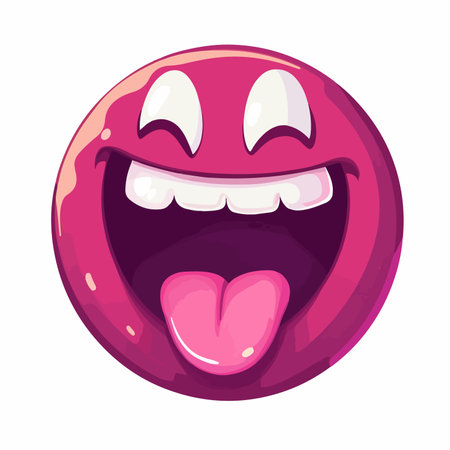 Playful Emoji Expressing Silliness with a Touch of Blueのイラスト素材