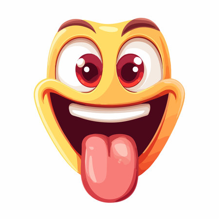 Playful Emoji Expressing Silliness with a Touch of Blueのイラスト素材
