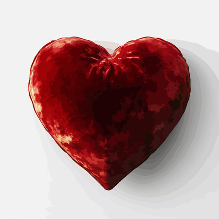Vector illustration of a red heart on a white background. Valentine's Day.のイラスト素材
