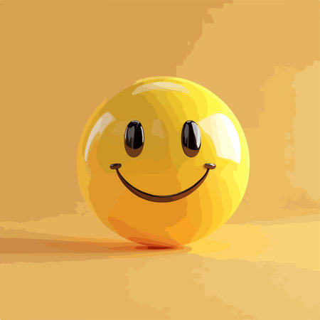 Smiling yellow ball on a yellow background, vector illustration, eps10のイラスト素材