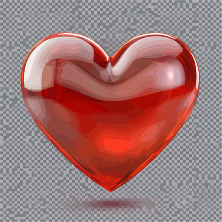 Red heart on a transparent background. Vector illustration for your design.のイラスト素材