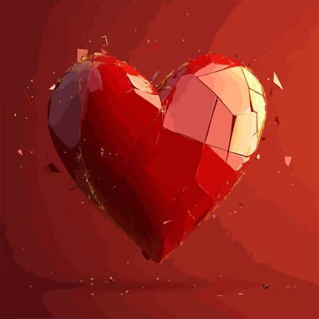 Red heart on a red background. Vector illustration for your design.のイラスト素材
