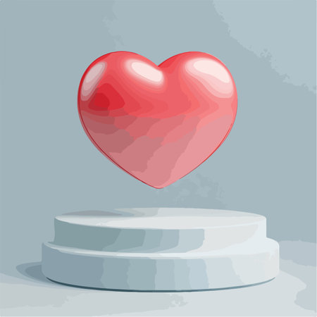 Valentine's day background with red heart. Vector illustration.のイラスト素材