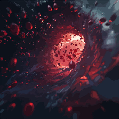 Abstract background with blood cells. Vector illustration of a blood cell.のイラスト素材