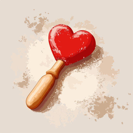 Valentine's day greeting card with red heart. Vector illustration.のイラスト素材