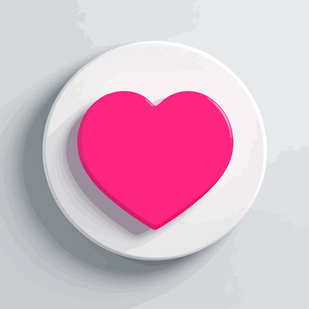 Heart icon on the white round button. Eps 10 vector file.のイラスト素材