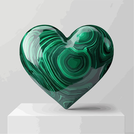 Green heart on a gray background. Vector illustration for your design.のイラスト素材