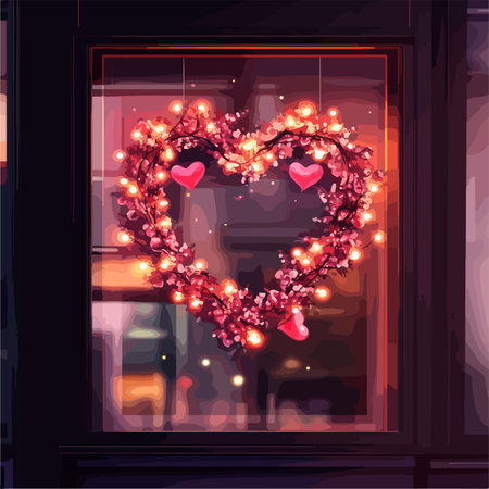 Valentine's day background with glowing heart. Vector illustration.のイラスト素材