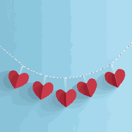 Valentine's day background with red hearts. Vector illustration.のイラスト素材