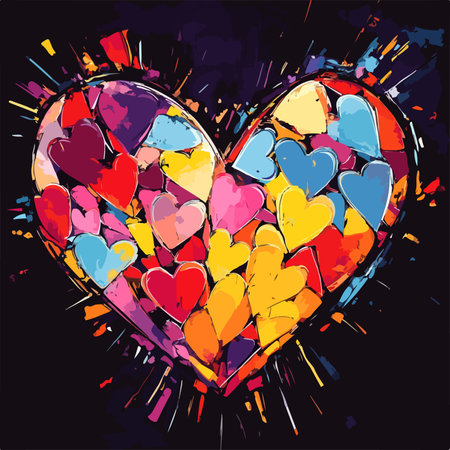 Colorful heart on grunge background. Vector illustration. EPS10のイラスト素材