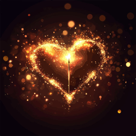 Valentine's day background with magic heart. Vector illustration.のイラスト素材