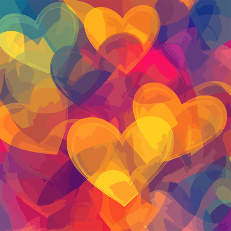 abstract background with colorful hearts. Vector illustration for your design.のイラスト素材