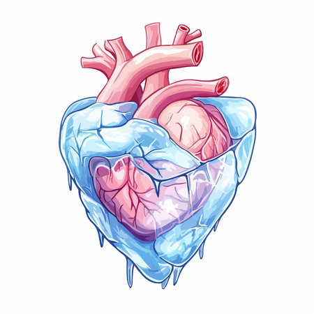 Human heart. Vector illustration of a human heart on a white background.のイラスト素材