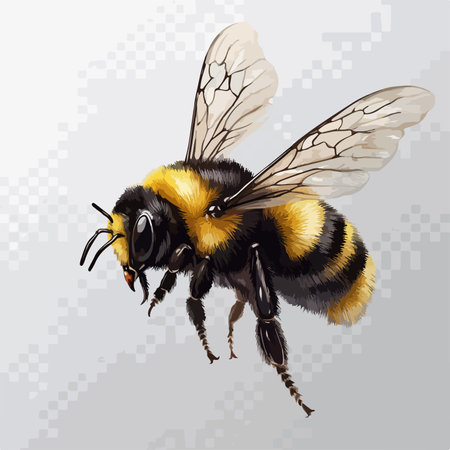 Bee vector illustration. Bumblebee isolated on a white background.のイラスト素材