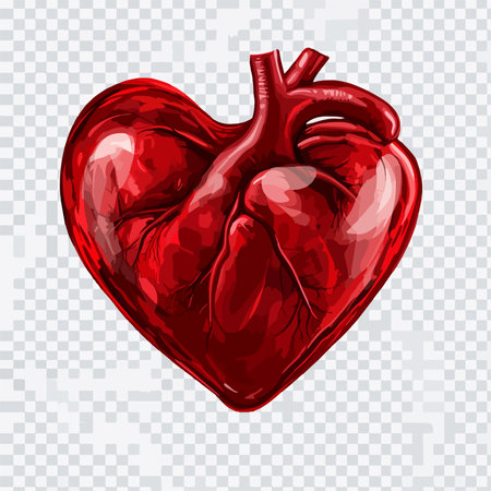 Human heart isolated on transparent background. Vector illustration. Eps 10.のイラスト素材